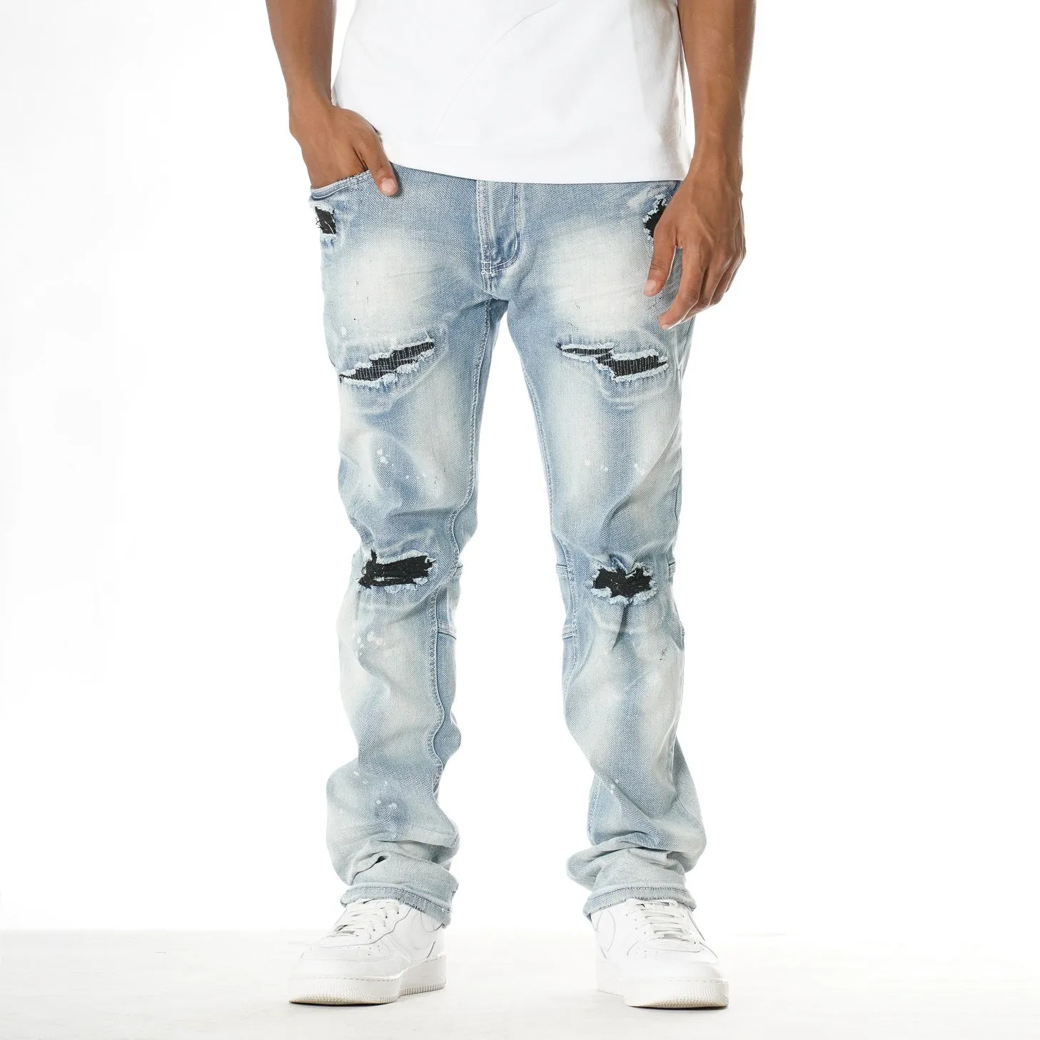 M1911 Rona Shredded Jeans - Light Wash